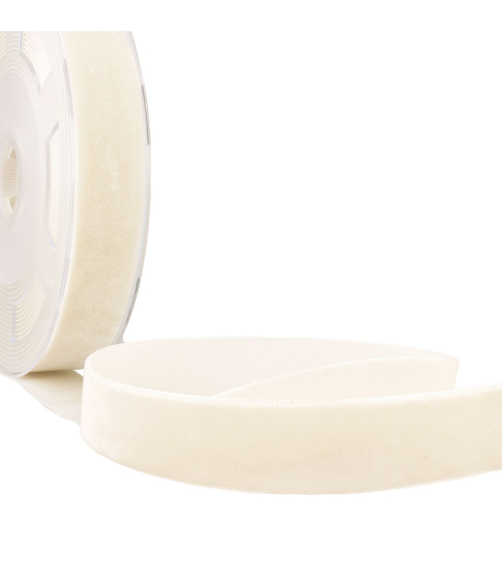 High density ecru velvet per meter