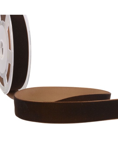 Dark brown high density velvet per meter