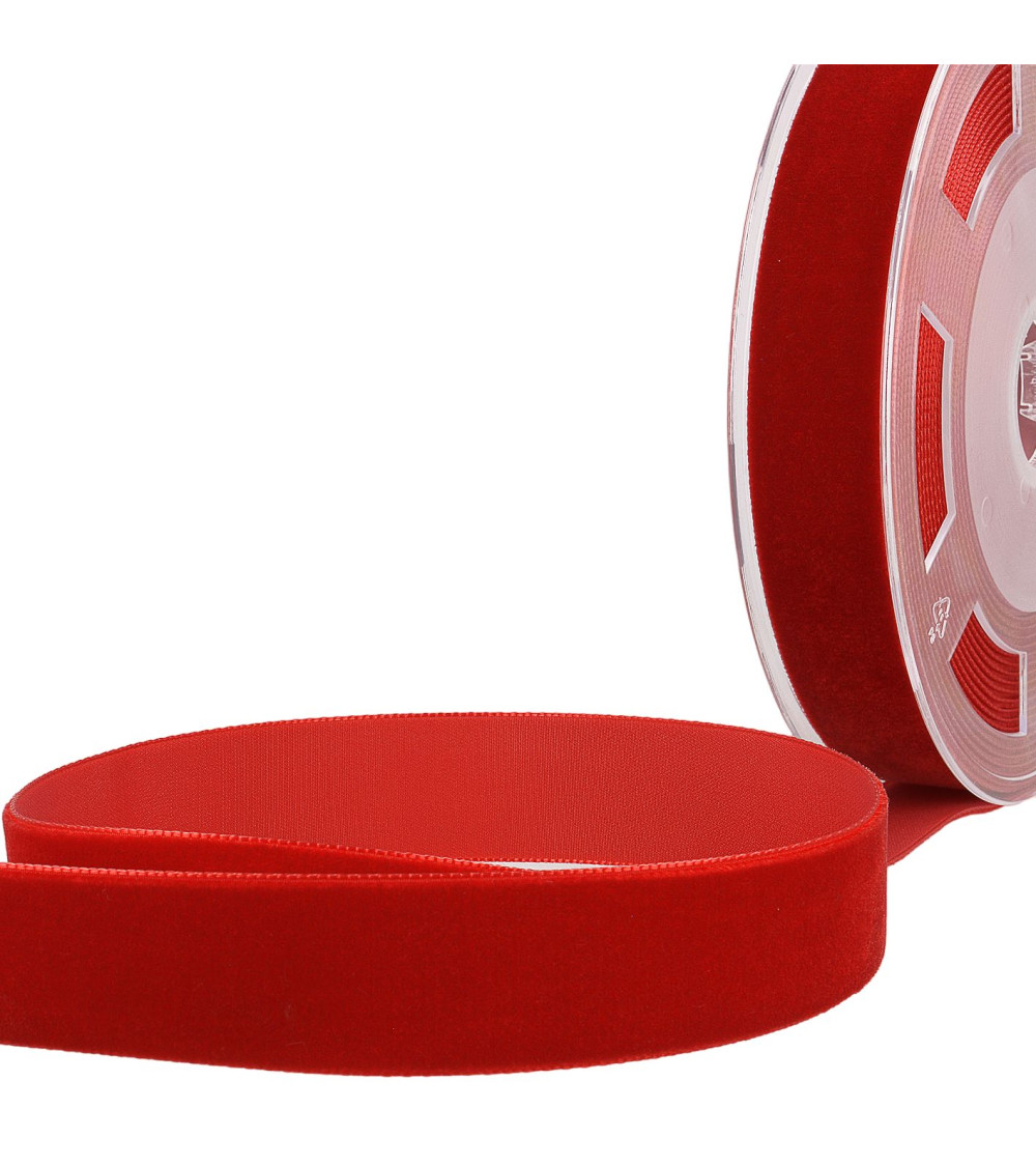 Red high density velvet per meter
