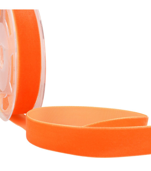 Orange high density velvet per meter