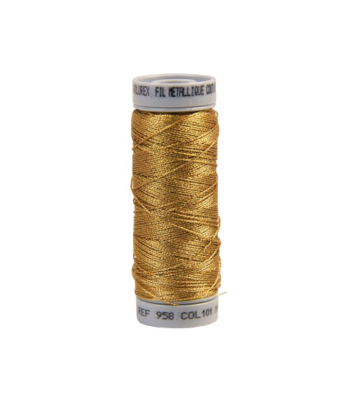 Strong couture metallic thread 50m dark gold made in France