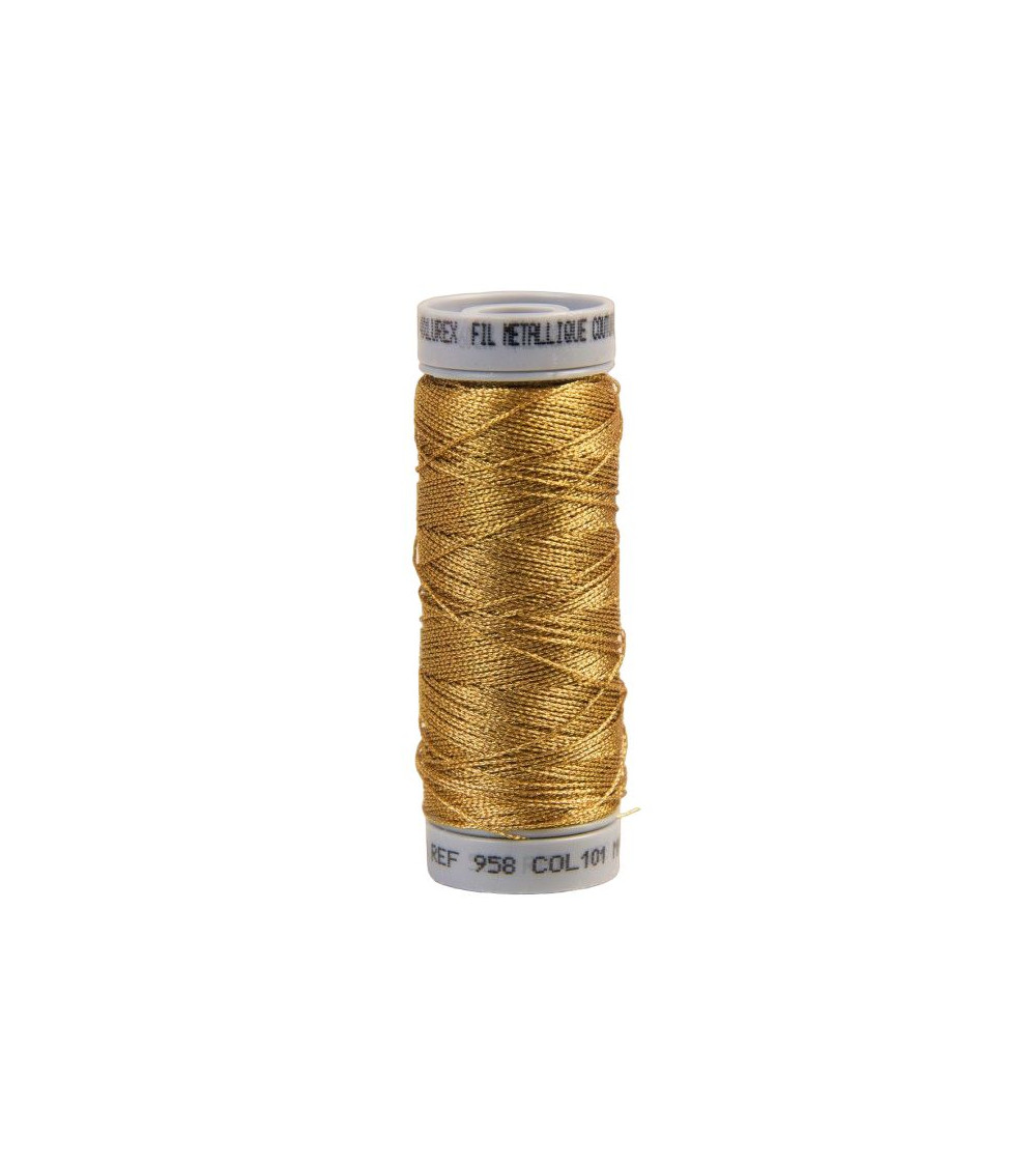 Strong couture metallic thread 50m dark gold made in France