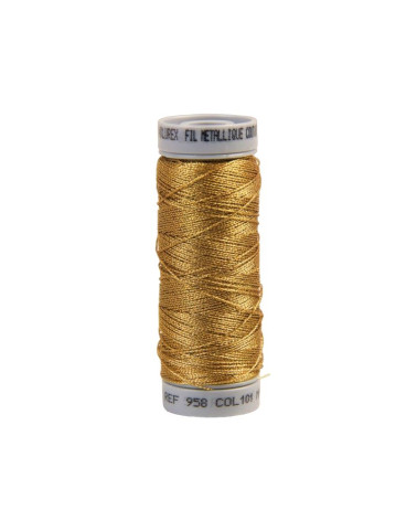 Strong couture metallic thread 50m dark gold made in France