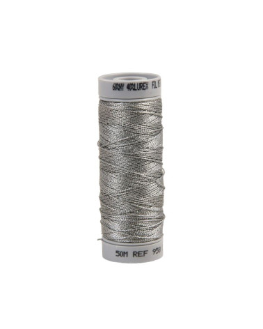 Metallic strong seam thread 50m silver made in France