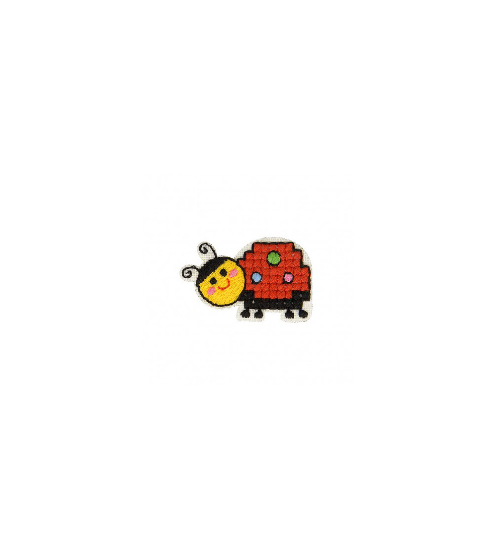 Iron-on patch Ladybug crochet 1.5cm x 4cm
