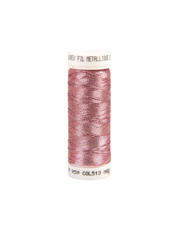 Hilo metálico 150m rosa viejo fabricado en Francia.
