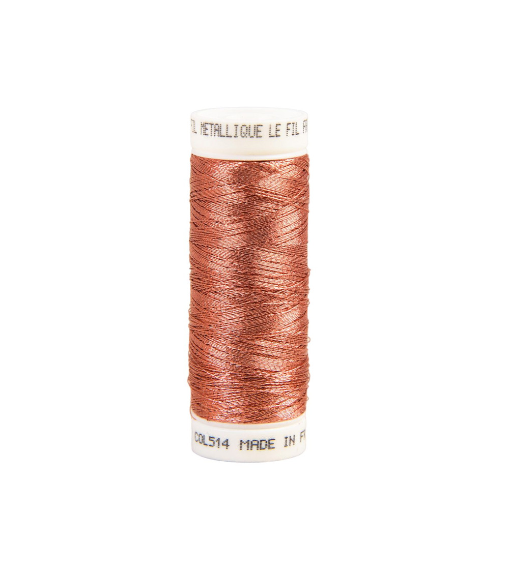 150 m Lorbeerrosa-Metallicfaden, hergestellt in Frankreich