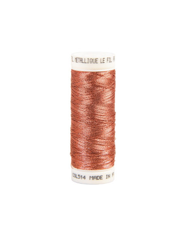 150 m Lorbeerrosa-Metallicfaden, hergestellt in Frankreich