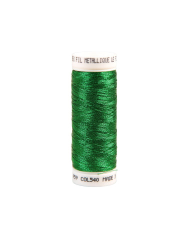 150 m grüner Metallic-Garn in der Normandie, hergestellt in Frankreich