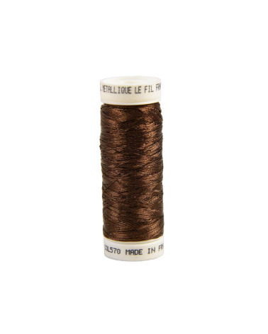 150m brown metallic thread made in France