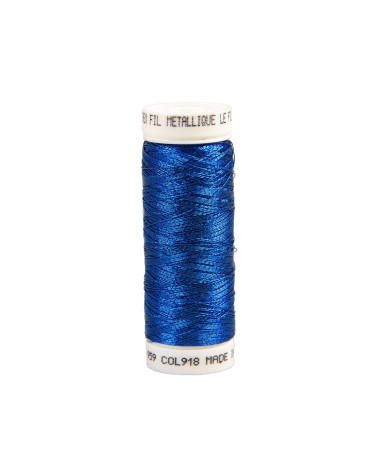 Hilo metálico azul ultramar de 150 m fabricado en Francia.