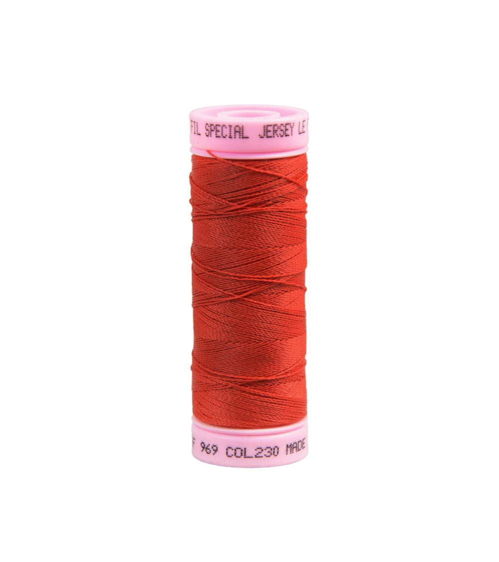 Special jersey yarn 140m fire red made in France