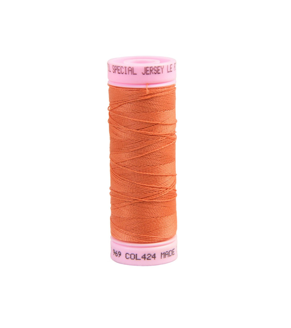 Special jersey yarn 140m brick red made in France
