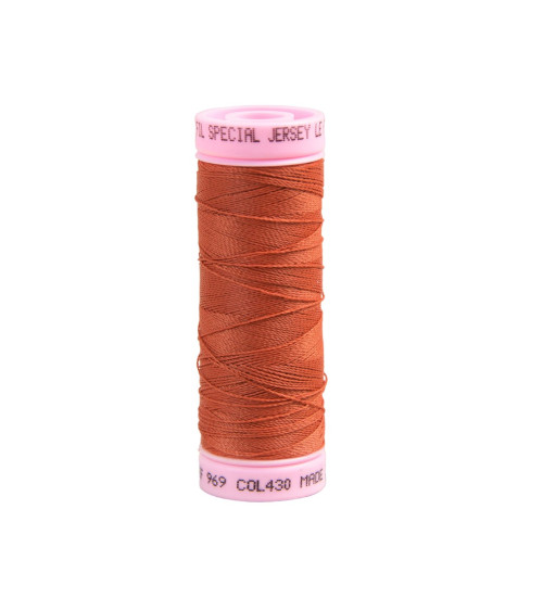 Special jersey yarn 140m rust orange made in France