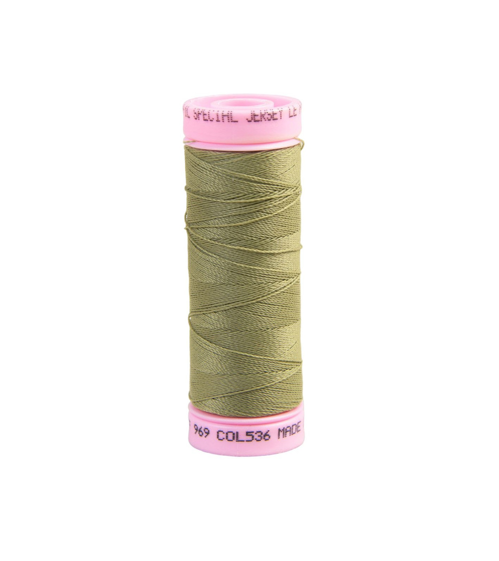 Special jersey yarn 140m khaki green made in France