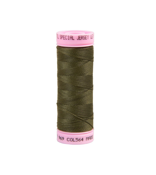 Special jersey yarn 140m khaki green made in France