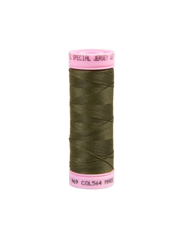 Special jersey yarn 140m khaki green made in France