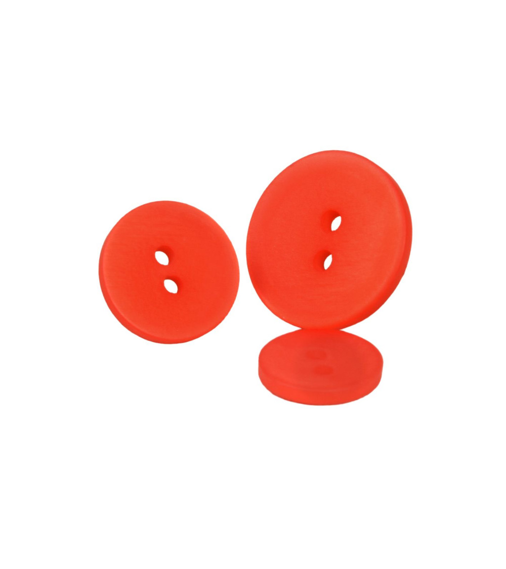 Roter Satinknopf mit 2 Löchern