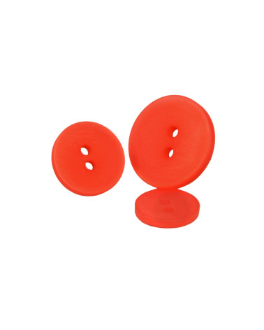 Roter Satinknopf mit 2 Löchern