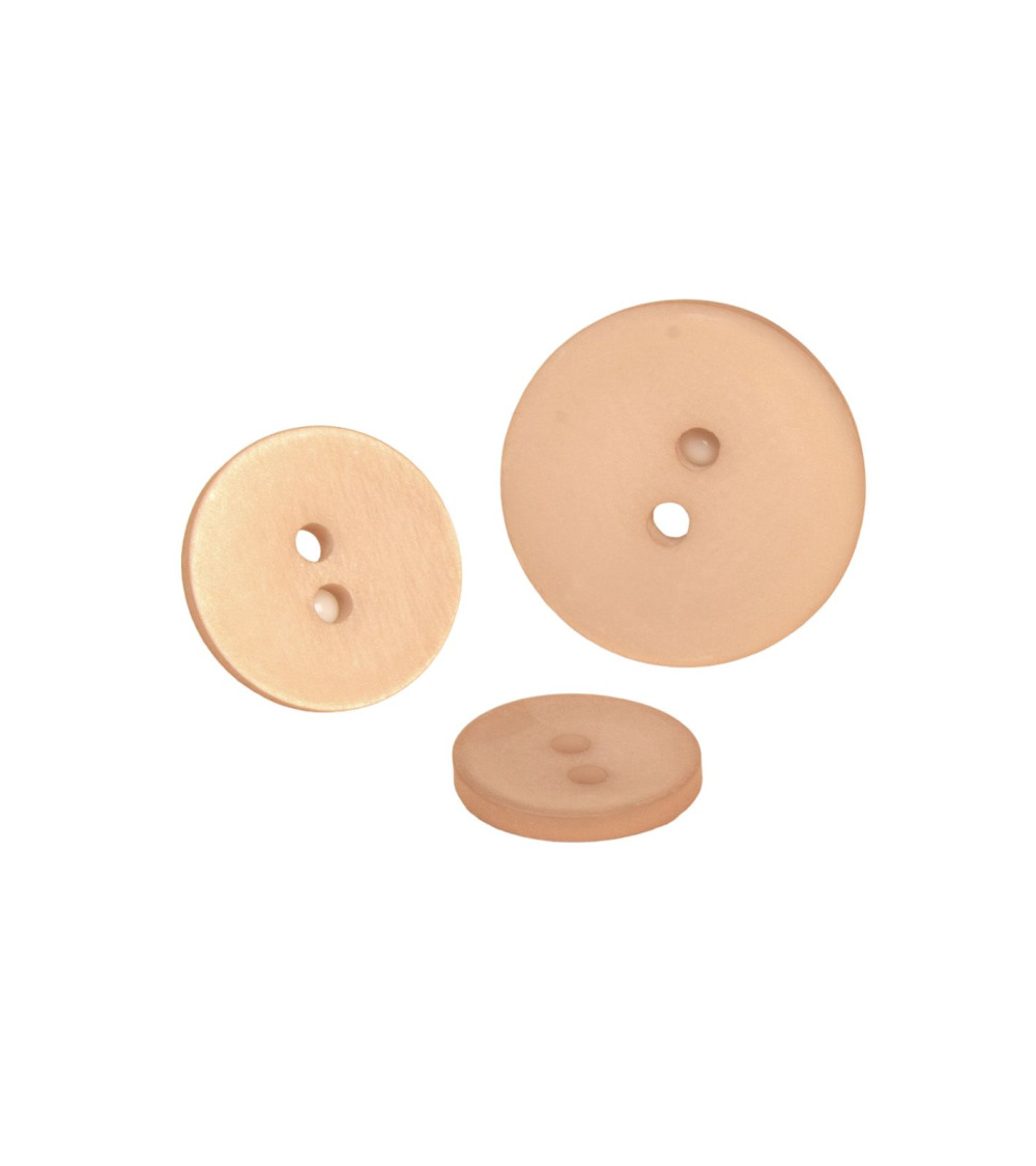 Bouton 2 trous satiné beige pierre