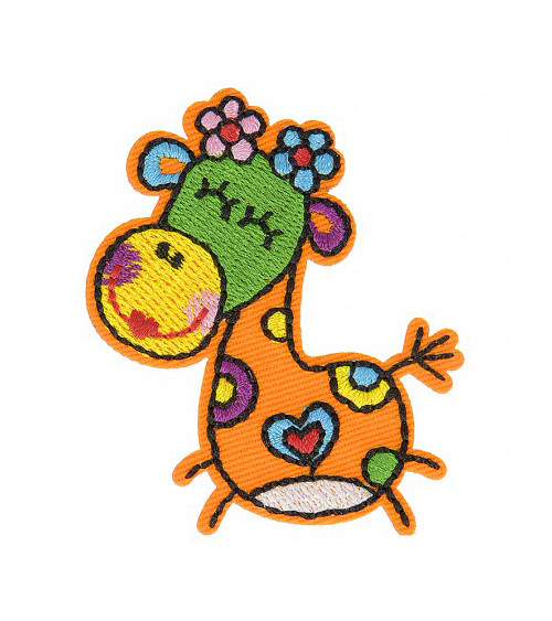 Happy Giraffe iron-on patch 6cm x 5cm
