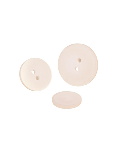 Set of 6 white satin 2-hole buttons