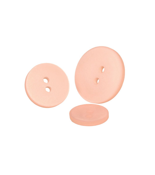 Lot de 6 boutons 2 trous satiné rose layette