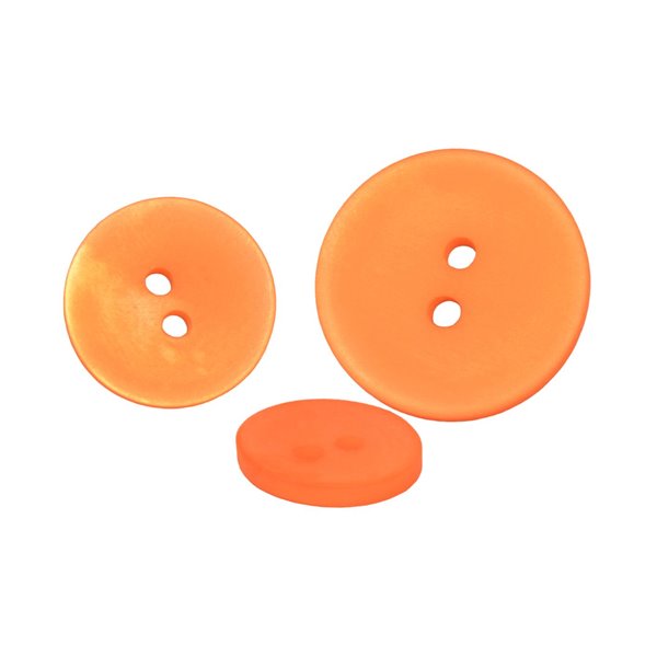 Lot de 6 boutons 2 trous satiné orange