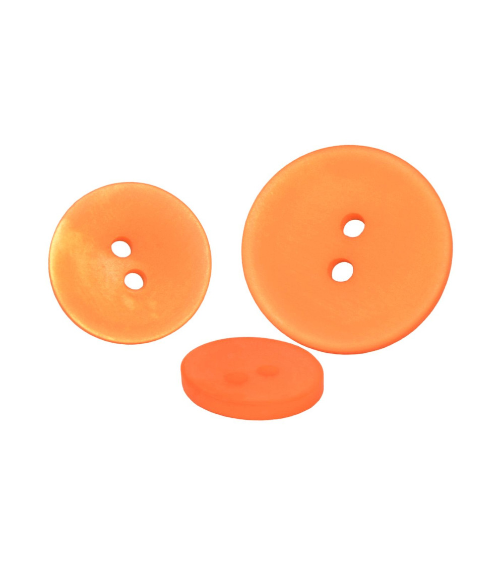 Lot de 6 boutons 2 trous satiné orange