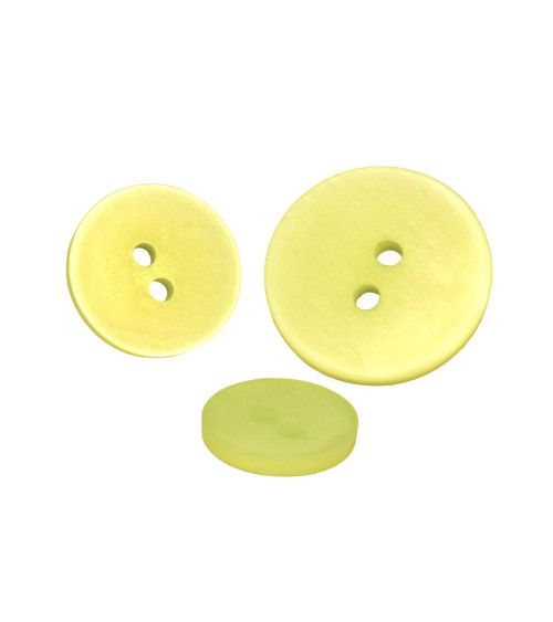 Lot de 6 boutons 2 trous satiné vert clair