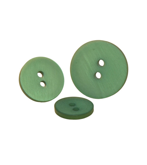 Lot de 6 boutons 2 trous satiné vert sapin