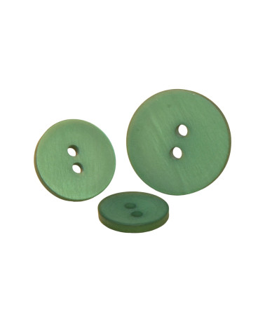 Set of 6 2-hole satin buttons in fir green