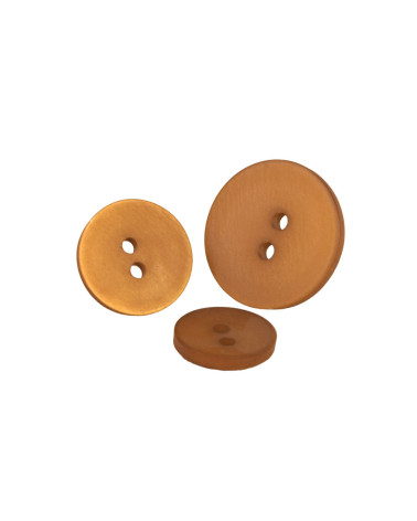 Set of 6 satin 2-hole buttons in Havana brown