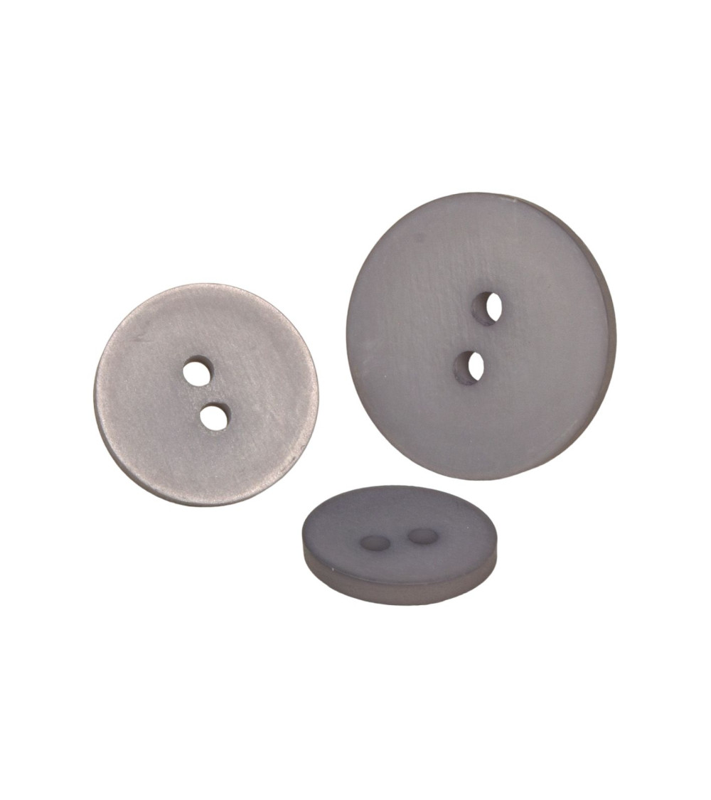 Lot de 6 boutons 2 trous satiné gris cendre