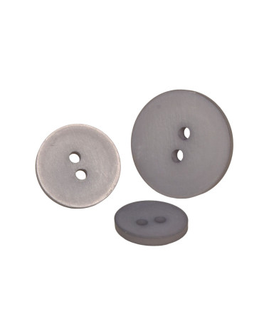 Set of 6 2-hole satin ash gray buttons