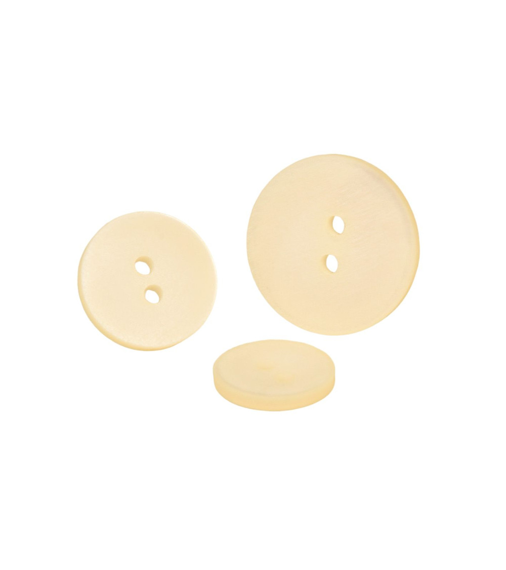 Lot de 6 boutons 2 trous satiné ivoire