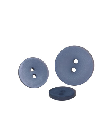 Set of 6 navy blue satin 2-hole buttons