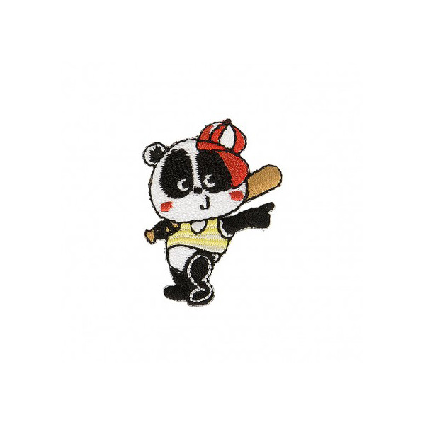Ecusson thermocollant Panda au baseball 3,5cm x 2,5cm