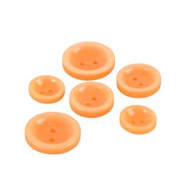 Lot de 6 boutons ronds 2 trous orange