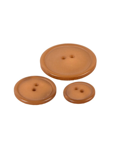 Set of 6 round buttons 2 holes classic beige