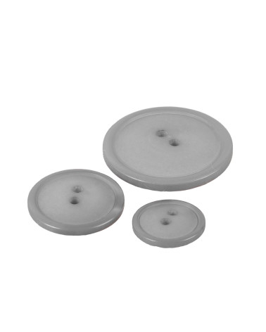 Set of 6 round buttons 2 holes classic gray