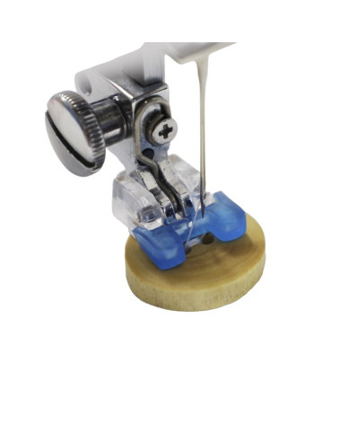 Presser foot for white button installation