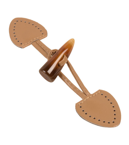 Set of 5 pre-hole imitation frogs 3.5x17cm beige