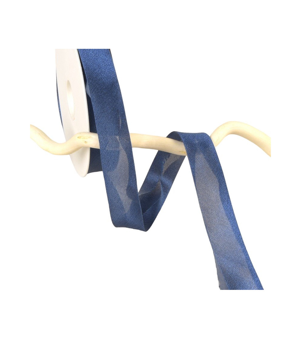 25-m-Spule aus blau schillerndem Metall, Schrägband 20 mm