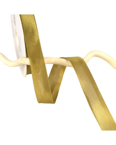 Spool of 25m mustard yellow iridescent metal bias binding 20mm