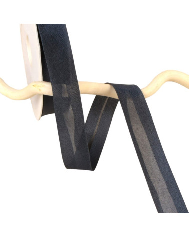 25m spool of iridescent navy blue metal bias binding 20mm