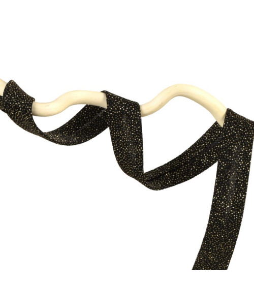 20m reel black silver glitter bias 20mm