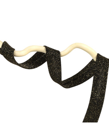 20m reel black silver glitter bias 20mm