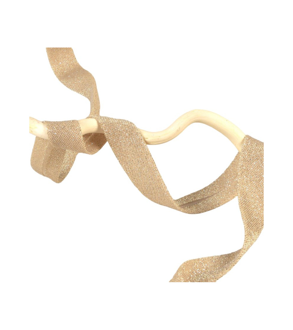 20-m-Spule mit Ecru-Glitzer, Schrägband 20 mm