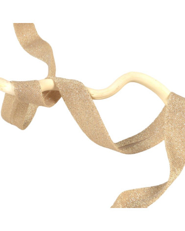 20-m-Spule mit Ecru-Glitzer, Schrägband 20 mm